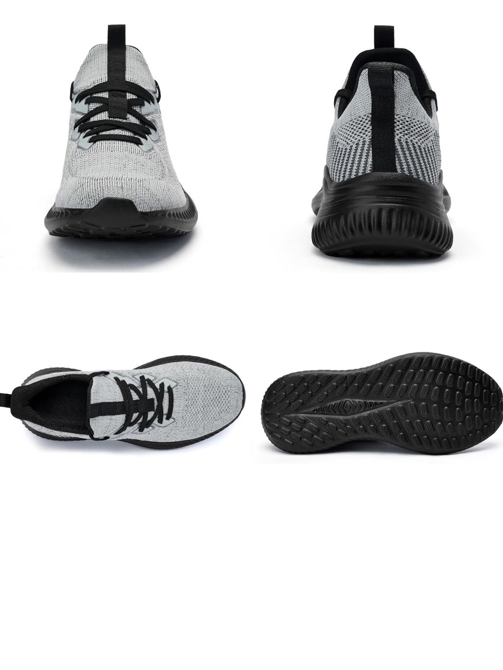 AKK Slip on shoes for Men Lightweight Knit Runner - Gray/Black. 41 EUR US 8-8.5 - Picture 7 of 7